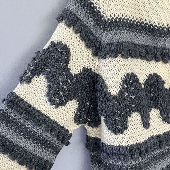 Kerrybrooke Sears Vtg. 100% Virgin Wool Cardigan Coat Jacket Texured Knit Size L - Picture 3 of 13